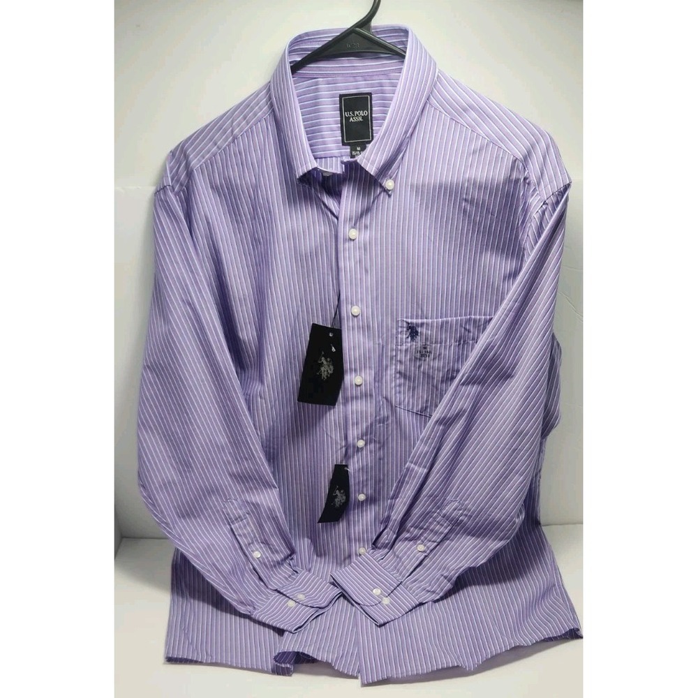 NWT U.S Polo Assn. Men's Button Up Dress Shirt 15/32 Purple Shirt, Summer - Picture 1 of 7